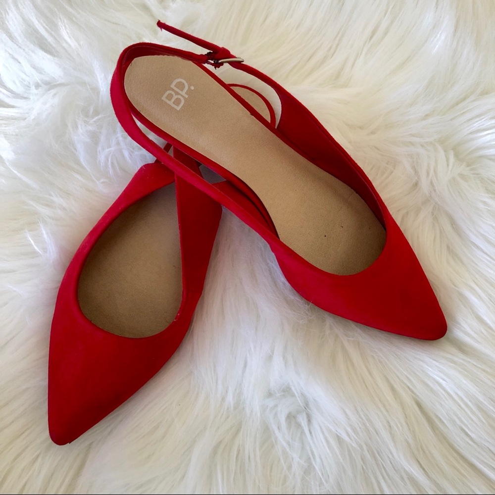 BP. Red sling back flats.